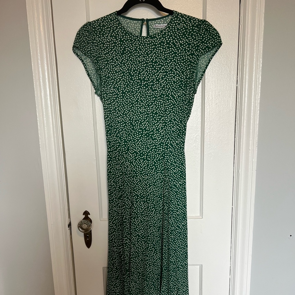 Reformation midi dress - green - size 8